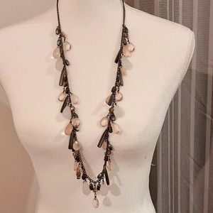 Beautiful Blush pink long beaded necklace